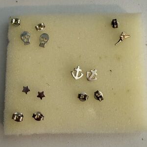 Set of three sterling silver earrings